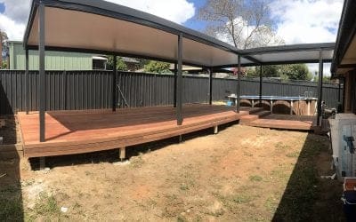 COLORBOND® Pergola with Merbau Deck